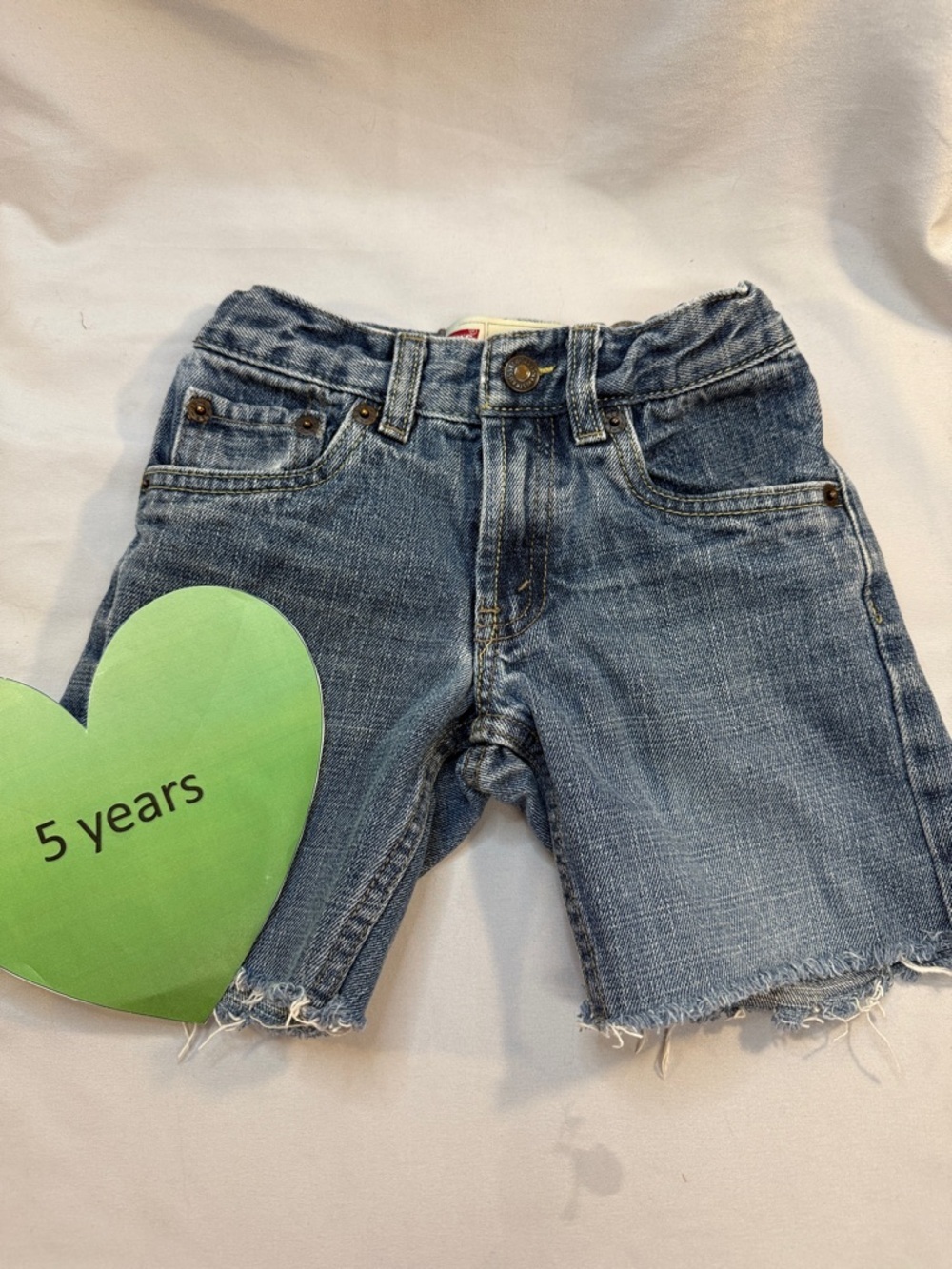 Levi's Blue Denim Frayed Hem Kids Shorts